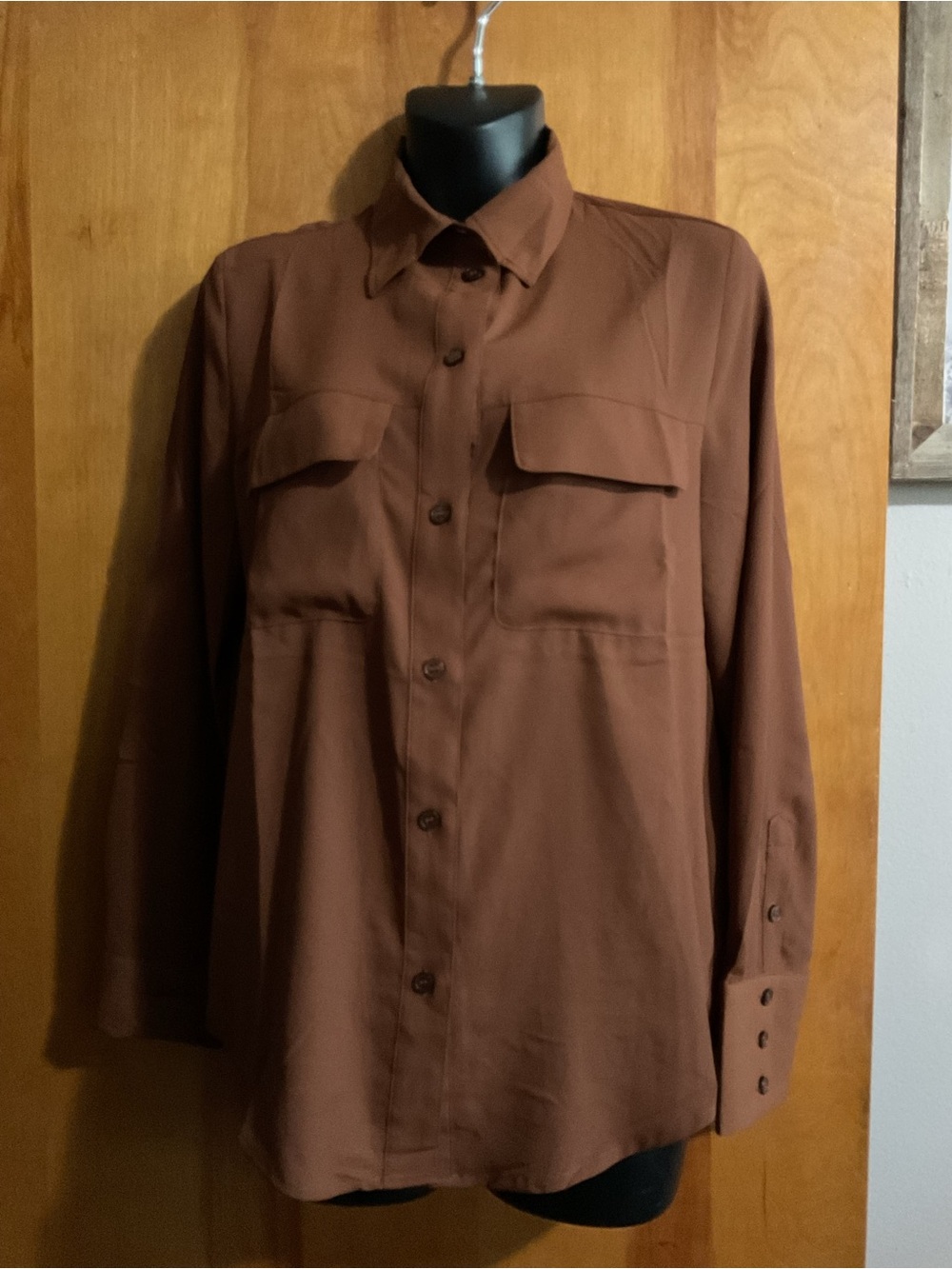 H&M Rust Brown Utility Button-Up Shirt